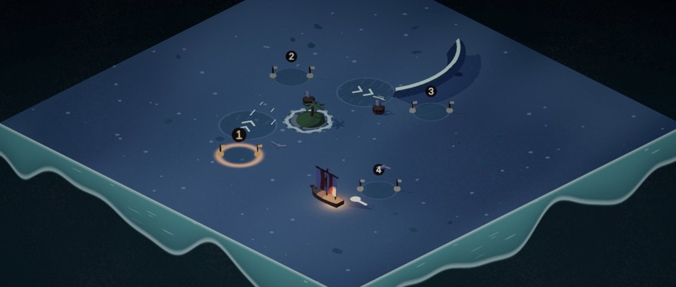 Varen bij maanlicht, met een lantaarn aan boord